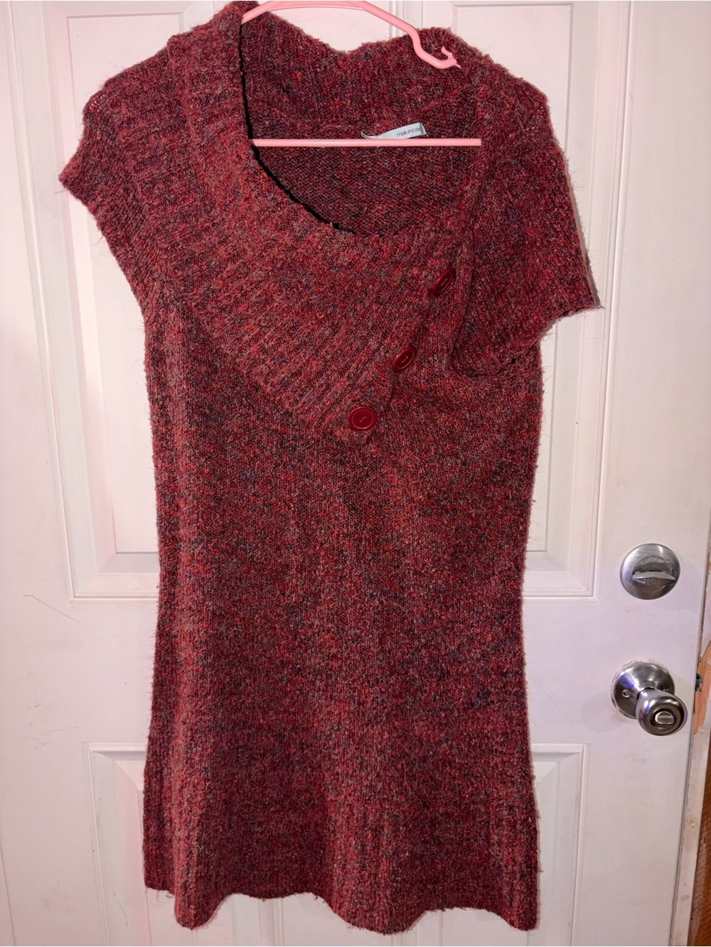 Maurices Red Marled Knit Sweater Dress